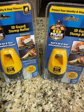 Police ID Guard Stamp Roller - Yellow and Black